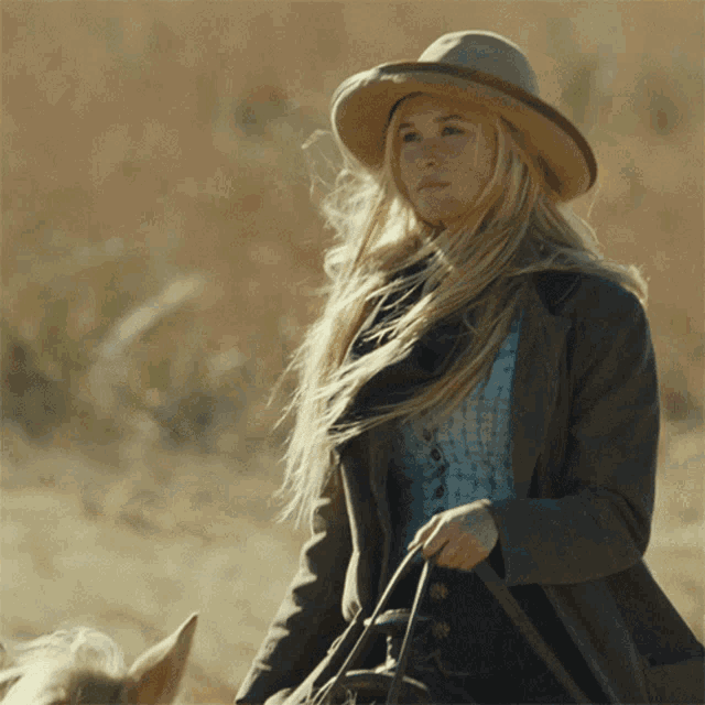Yellowstone Isabel May As Elsa Dutton Riding Horse GIF