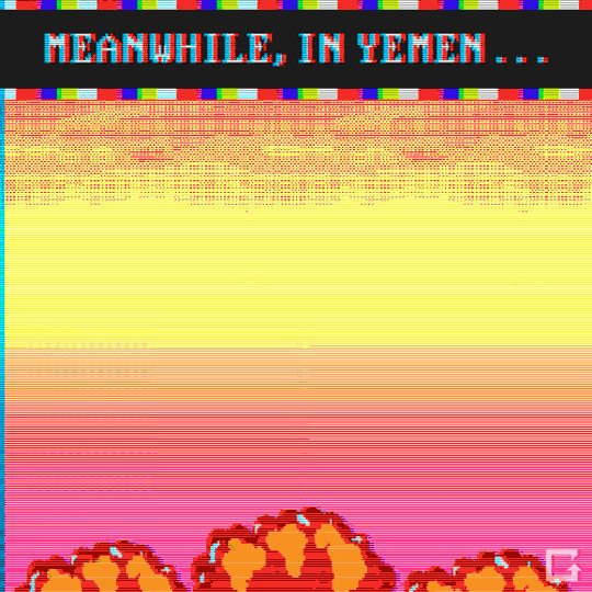 Yemen Bombing Pixel Art GIF