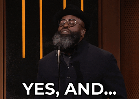Yes And Man On Stage GIF