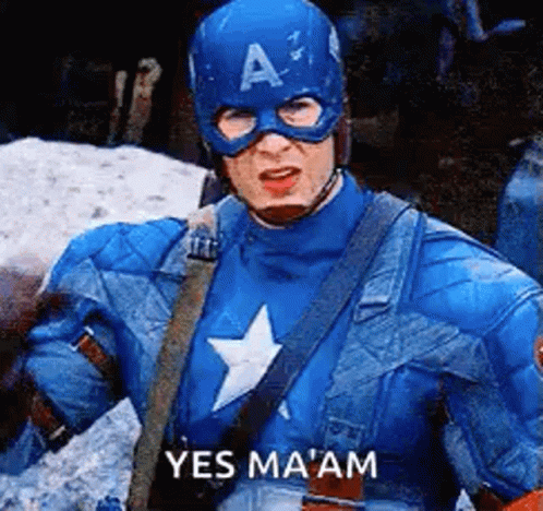 Yes Maam Captain America GIF