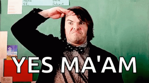 Yes Maam Jack Black GIF