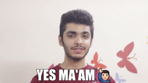 Yes Maam Man Raising Hand GIF