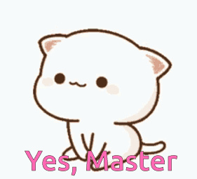 Yes Master Fluffy Cute Kitty Sticker GIF