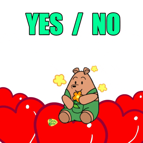 Yes Or No Pants Bear Plucking Flower Petals GIF