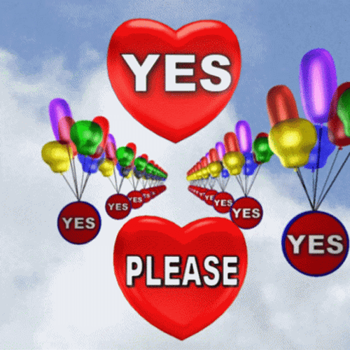 Yes Please Balloons GIF