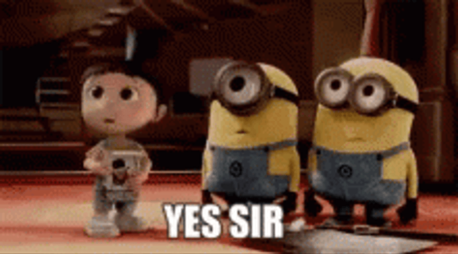 Yes Sir Minions Despicable Me GIF