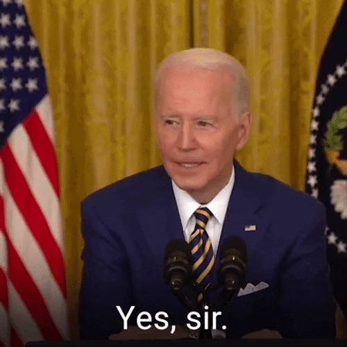 Yes Sir Reaction Joe Biden GIF
