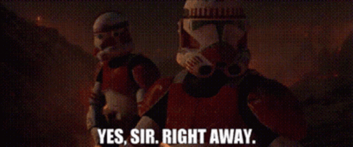 Yes Sir Right Away Trooper GIF