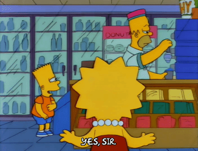 Yes Sir The Simpsons Barista GIF
