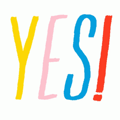 Yes Text Flashing Colors GIF