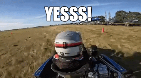 Yesss Field Motor Sport Excited Racer GIF