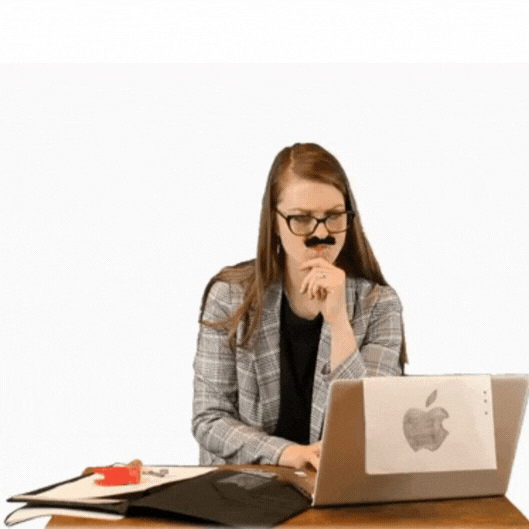 Yesss Frantic Office Lady With Moustache GIF