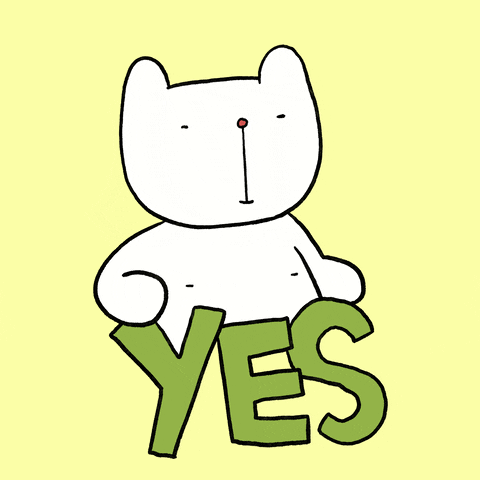 Yesss Shaking White Bear Animated Art GIF
