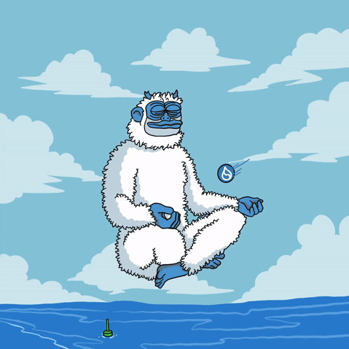 Yeti Sitting In Lotus Position GIF