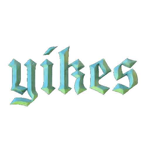 Yikes Word in Fancy Font