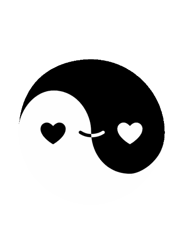 Yin Yang Symbol With Hearts