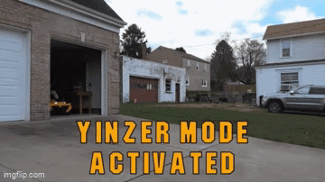 Yinzer Mode Activated Sign In Front Of Garage GIF