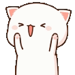 Yipee Smile Peach Cat GIF