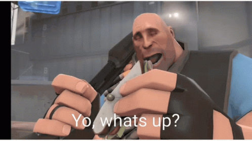 Animated Man Eating Yo Whats Up GIF