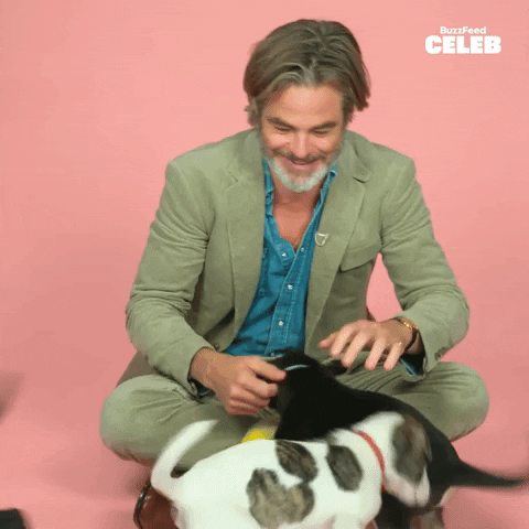 Yo Yo Chris Pine With Puppies GIF