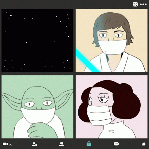 Yoda and Leia Wearing Face Masks