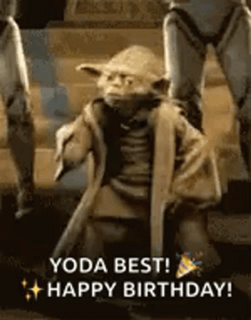 Yoda Best Star Wars Happy Birthday Dance GIF