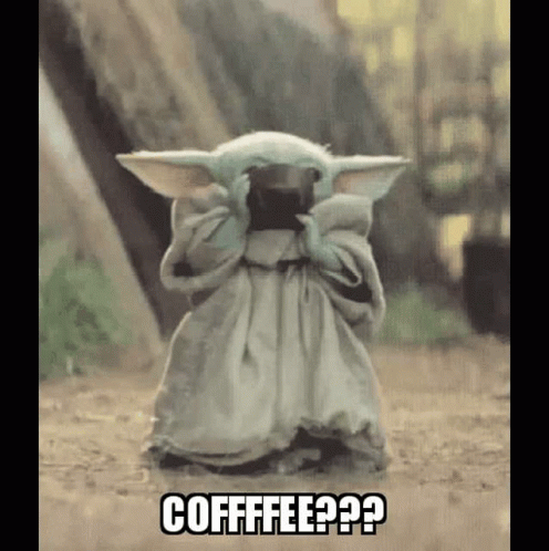Yoda Drinking Cafe GIF