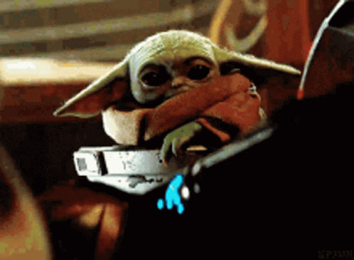 Yoda Hiding On Metal GIF