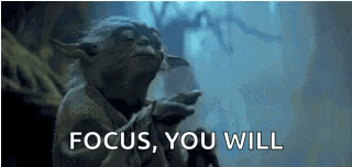 Yoda Is Saying `` Focus , You Will '' In A Star Wars Scene . GIF