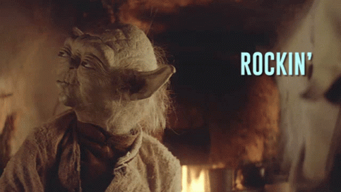 Yoda Rockin Rockin And Rollin GIF