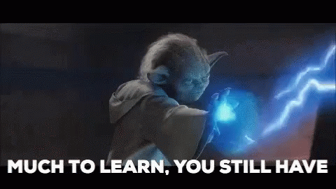 Yoda Saying Much to Learn While Holding Lightning