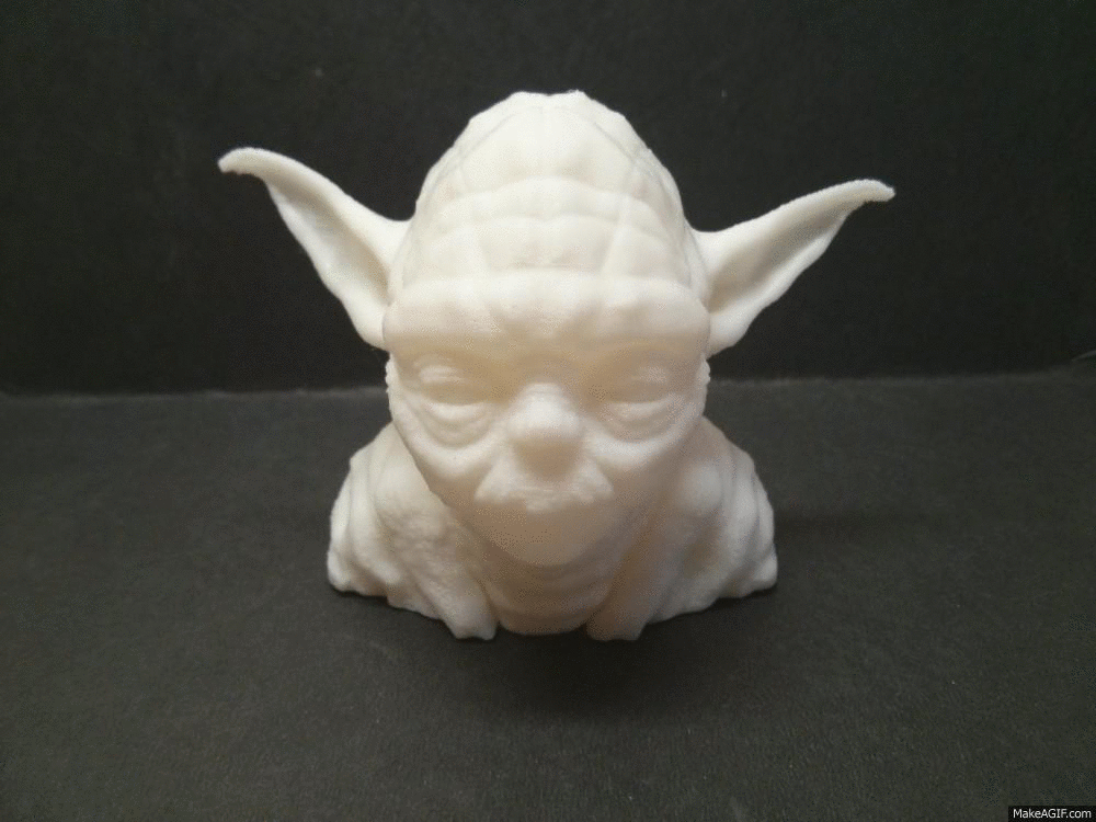 Yoda Spinning Sculpture GIF
