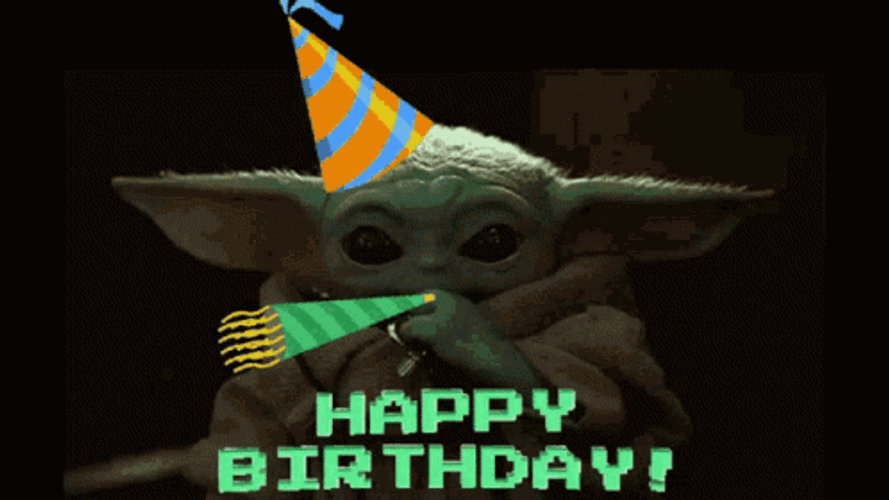 Yoda Star Wars Happy Birthday Party Hat GIF