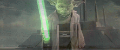 Yoda with Green Lightsaber