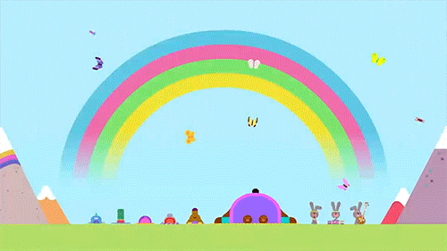 Yoga Rainbow Cartoon GIF