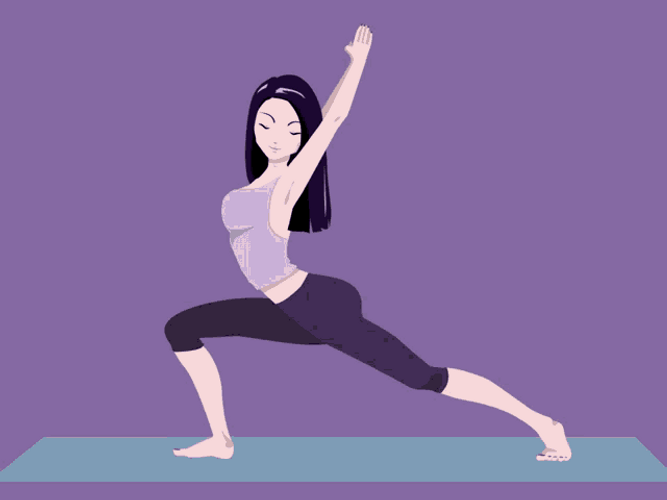 Yoga Stretch Workout Cartoon GIF 