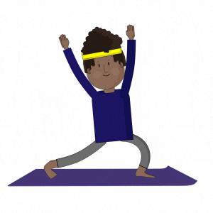 Yoga Warrior Cute Cartoon GIF