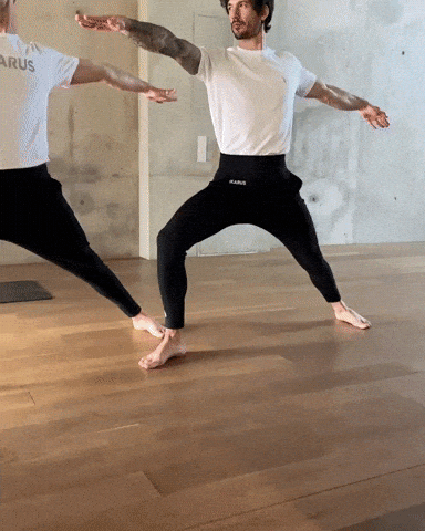 Yoga Warrior Pose Men GIF