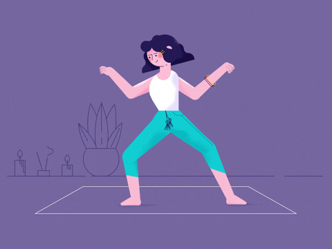 Yoga Zen Stretch Cartoon GIF