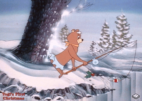 Yogi Bear Cindy Bear Fishing GIF