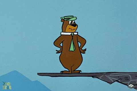 Yogi Bear Falling Off Cliff GIF