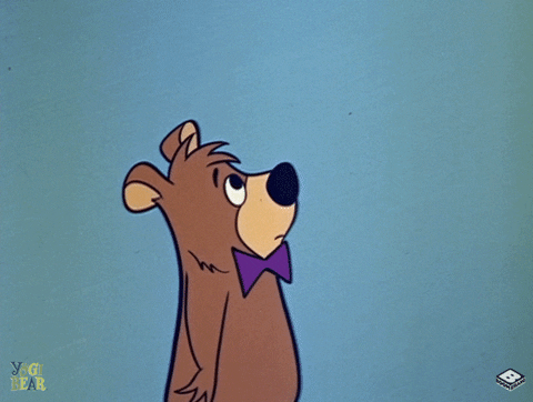 Yogi Bear Stunned Nose Boop GIF