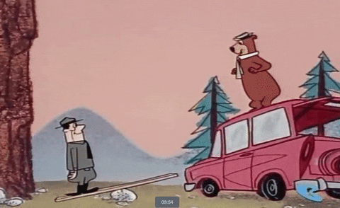 Yogi Bear Thrown Up GIF
