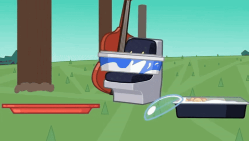 Yogurt Container and Violin Scene