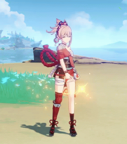 Yoimiya Firework Idle Animation GIF