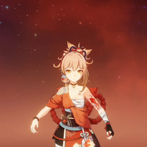 Yoimiya Hands On Hips GIF