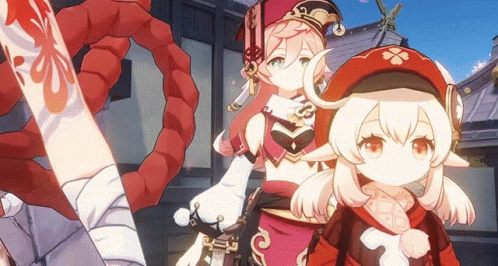 Yoimiya Klee And Yanfei Selfie GIF