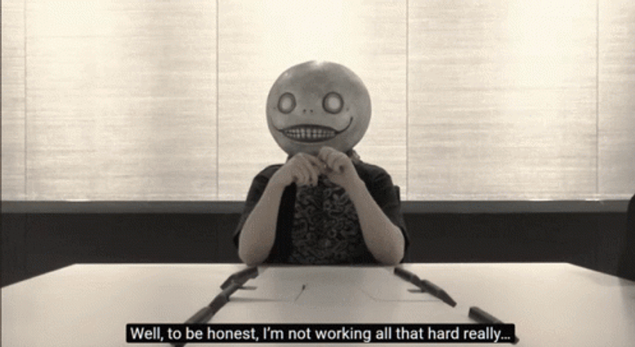 Yoko Taro Working Hard GIF