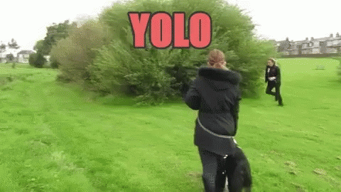 Yolo Woman Jumping A Stream GIF