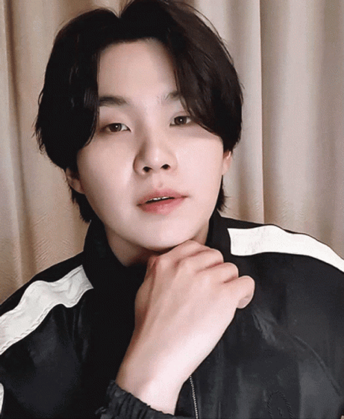 Yoongi Holding Chin GIF